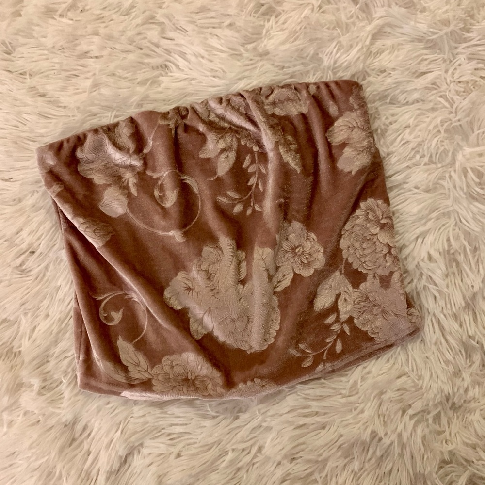 Dusty Pink Velour Tube Top - Sz M
